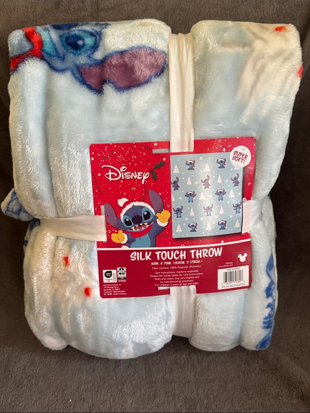 Disney Limited Edition Stitch Silk Touch Throw Blanket - Light Blu
